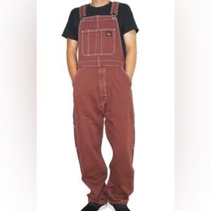 Levis Workwear Brown Overalls with White Stitching